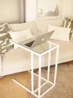 IKEA VITTSJÖ ヴィットショー ガラス サイドテーブル ホワイト