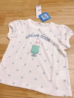 新品 トップバリュ接触冷感 クリームソーダ Tシャツ 100cm ドット柄のサムネイル