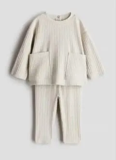 H&M ワイドリブコットン2アイテムセット　90