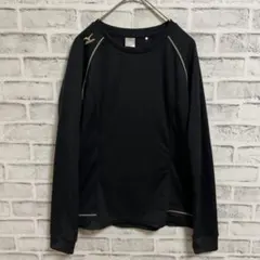 美品☘️ミズノ MIZUNO 長袖シャツ ブラック ゴールド スポーツウェア　M