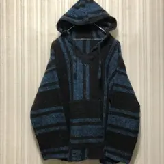 山田レン 長瀬智也 バイカー ヒッピー ネイティブ メキシカンパーカー 青黒