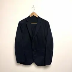 UNIQLO 感動ジャケット　コットンライク　ネイビー　紺　スリムフィット