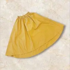 ショコラフィネローブ　フレアスカート　ロング　ウエストゴムイエロー　フリーサイズ