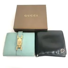 GUCCI グッチ 二つ折り財布 2点セット ジャッキー GGロゴ レザー