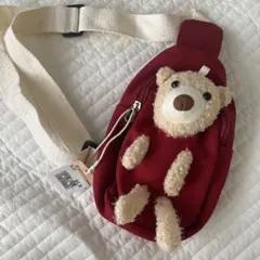 クマのぬいぐるみデザイン ショルダーバッグ