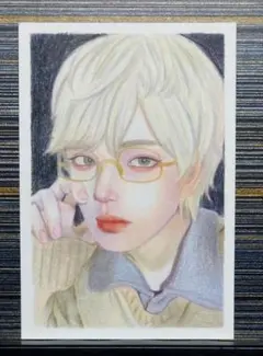 上鈴木正一 油彩画 A5サイズ『シャープな表情』新作原画 オススメの