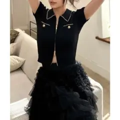ミニチェーントリミングニットトップス ロイヤルパーティ