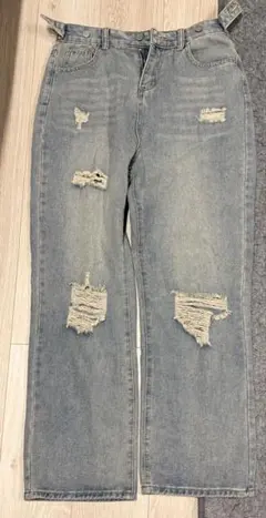 ダメージ加工デニムパンツ XL