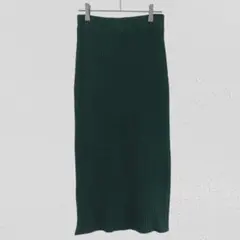 リブニット タイトロングスカート ウエストゴム　ストレッチ　ニットスカート