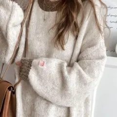 JaVa 長袖セーター ベージュ・ブラウン