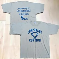 80s〜90s USA製ラッセルアグラフィック両面プリントTシャツグレーXL