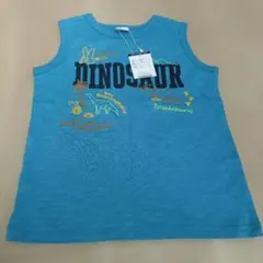 恐竜プリント タンクトップ 青