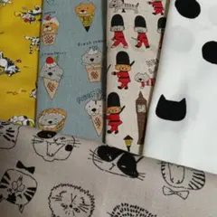 かわいい❣️猫ドット　ロンドンねこ　アイスねこ　キャットフェイス　にゃんこ柄生地