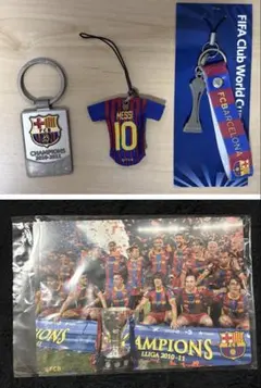 バルセロナ　キーホルダー　記念グッズ　CL クラブW杯　メッシ