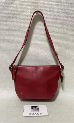 COACH レッド ショルダーバッグ