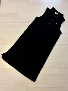 LACOSTE ブラック ノースリーブ ポロワンピース 42