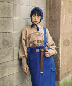 ニコアンド　ヘリンボンナロージップスカート