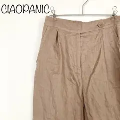 【CIAOPANIC】麻センタープレスパンツ　ベージュ　S