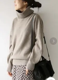カシミヤウールタートルプルオーバー