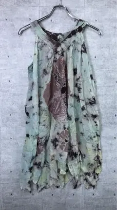 エスニック 民族 MALAIKA 古着 ミントグリーン ノースリーブ チュニックのサムネイル