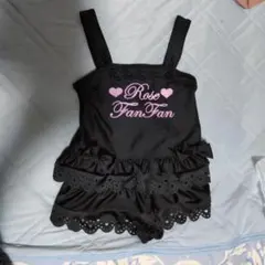 黒いフリル水着 Rose FanFan