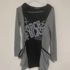 GHOST of HARLEM フード付き長袖Tシャツ 平成 ロック y2k