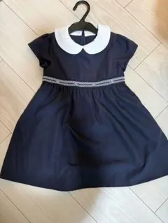 BeBe 襟付きネイビーワンピース 100cm