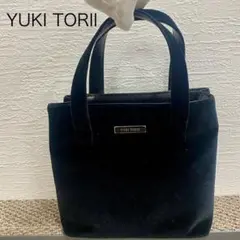 YUKI TORII ユキトリイ　黒　ブラック　ベルベット　トートバッグ　秋冬