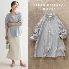 アーバンリサーチ ドアーズ ストライプ シャツ コットンローン オーバーサイズ
