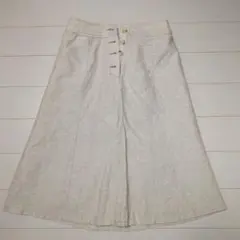 コムサイズム ベージュ 麻フレアスカート Sのサムネイル