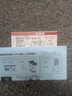2026/7/18(土)マツダスタジアム　コストコ駐車券　1枚　カープのサムネイル