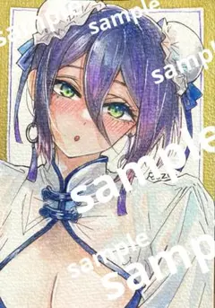 手描きイラスト　チェンソーマン　レゼ　アナログイラスト　水彩画　原画