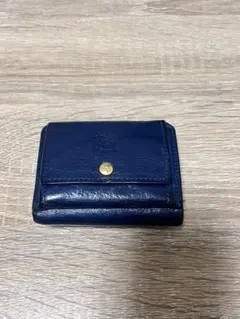 イルビゾンテ　ネイビーレザー 三つ折り財布
