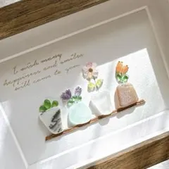#149 シーグラスアート シーグラス お花 フラワー 壁掛け ギフト