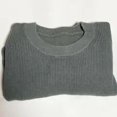 無印良品 MUJI クルーネックセーター 長袖 グリーン系 Sのサムネイル