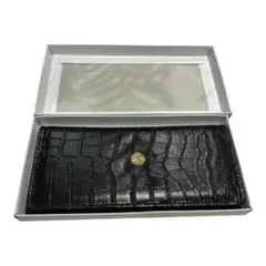 皇居菊紋財布　クロコダイル風ブラックレザー長財布 皇居菊紋財布 クロコダイル風ブラックレザー長財布 - メルカリ