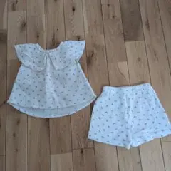 フリル付き花柄コットンセット