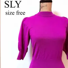 SLY 五分袖ニット♡フリー ピンク パフ袖 華やか 春先のサムネイル
