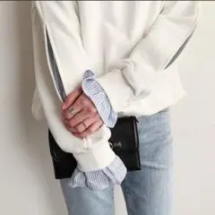 5_14 新品未使用　重ね着風　スウェット　トレーナー　再入荷　送料無料