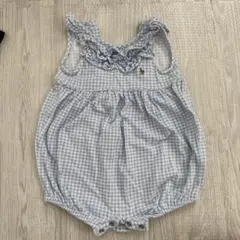 Ralph Lauren 水色ギンガムロンパース