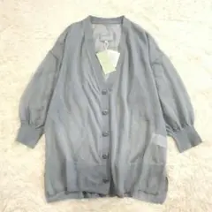 【新品タグ付✨️】keitto シアーカーディガン ブルー ラグランスリーブ M