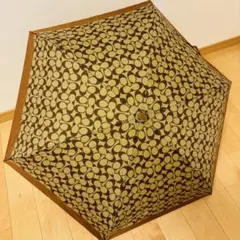 COACH コーチ 折りたたみ傘 シグネチャー ロゴパターン ブラウン ベージュ