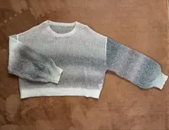 【Amista】M グラデーションメッシュ 長袖セーター