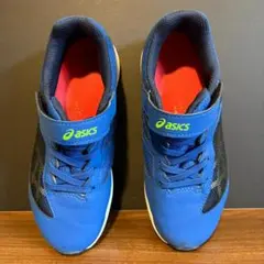 asics 青 キッズ スニーカー 21.5 マジックテープ付き