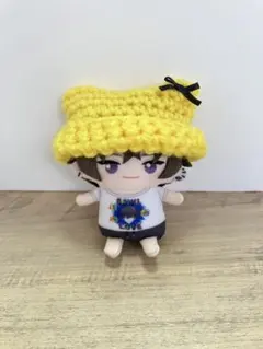 ぬい服 猫耳ニット帽 ぬいぐるみ用 ハンドメイド 　イエロー