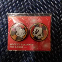 ミッキー & ミニー ピンバッジ 2個セット
