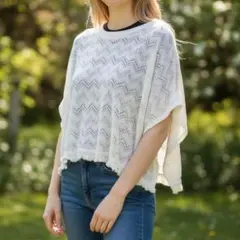 Y276 GRL アイボリーレース編みカーディガン