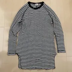 Healthknit 変形リブボーダーサーマルロングTシャツ