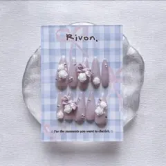 ネイルチップ フレンチガーリー 量産 リボン 薔薇 【フォローして300円オフ】