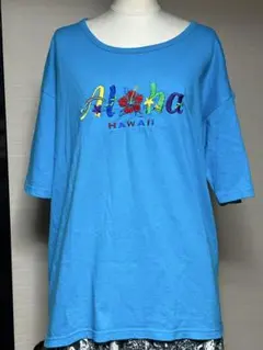 anvil Aloha HAWAII 刺繍 半袖 Tシャツ ブルー L綿100%のサムネイル